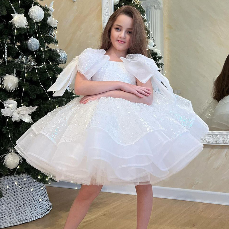 Girls' White Birthday Party Formal Dress Skirt — изображение 3
