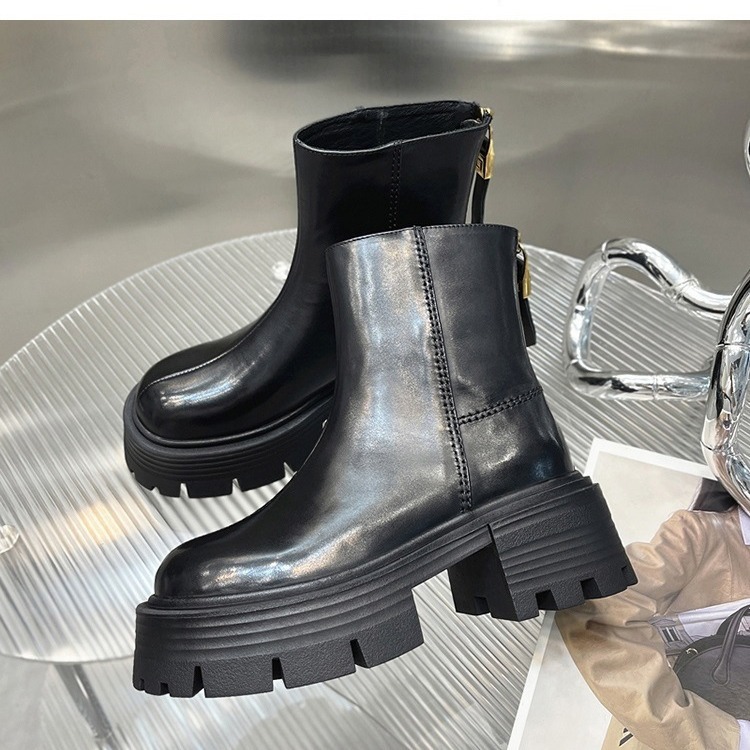 Autumn And Winter Korean Style Thick Bottom Chunky Heel Short Tube Fashion Boots Children - Image 2