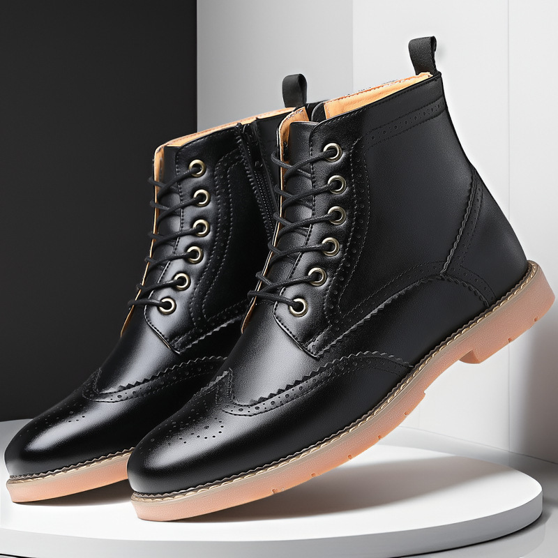Men's High-top Business Casual Leather Shoes British Martin Boots — изображение 6