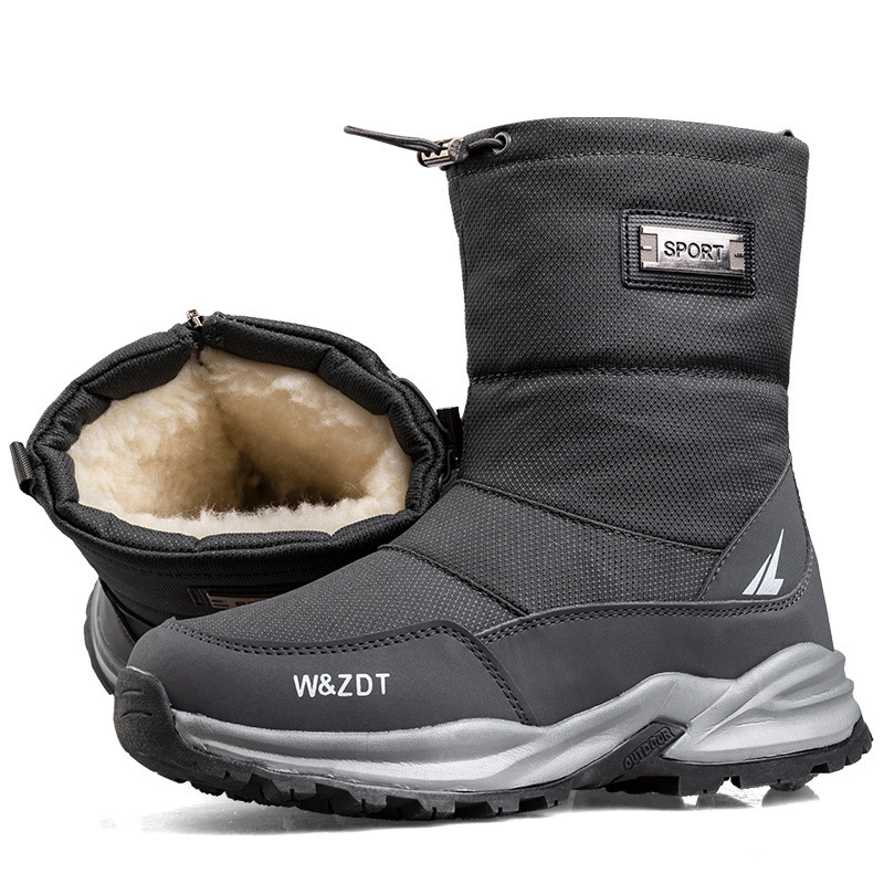 Outdoor Winter Men's Waterproof Non-slip Snow Boots - Image 7