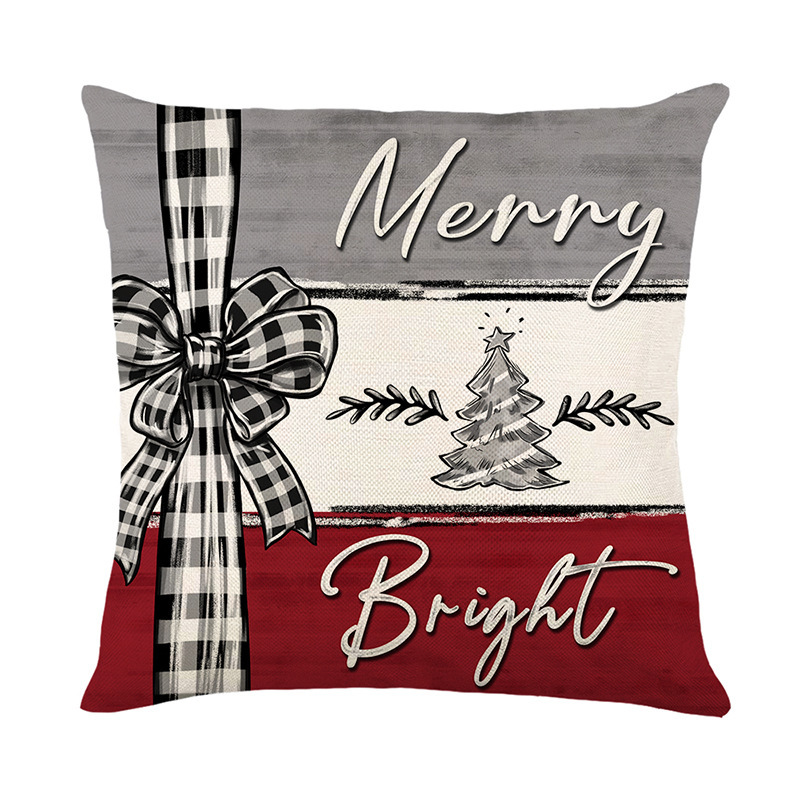 Christmas Cushion Cover Pillowcase Merry Christmas Decor For Home 2024 Xmas Ornament Happy NewYear Gift — изображение 5