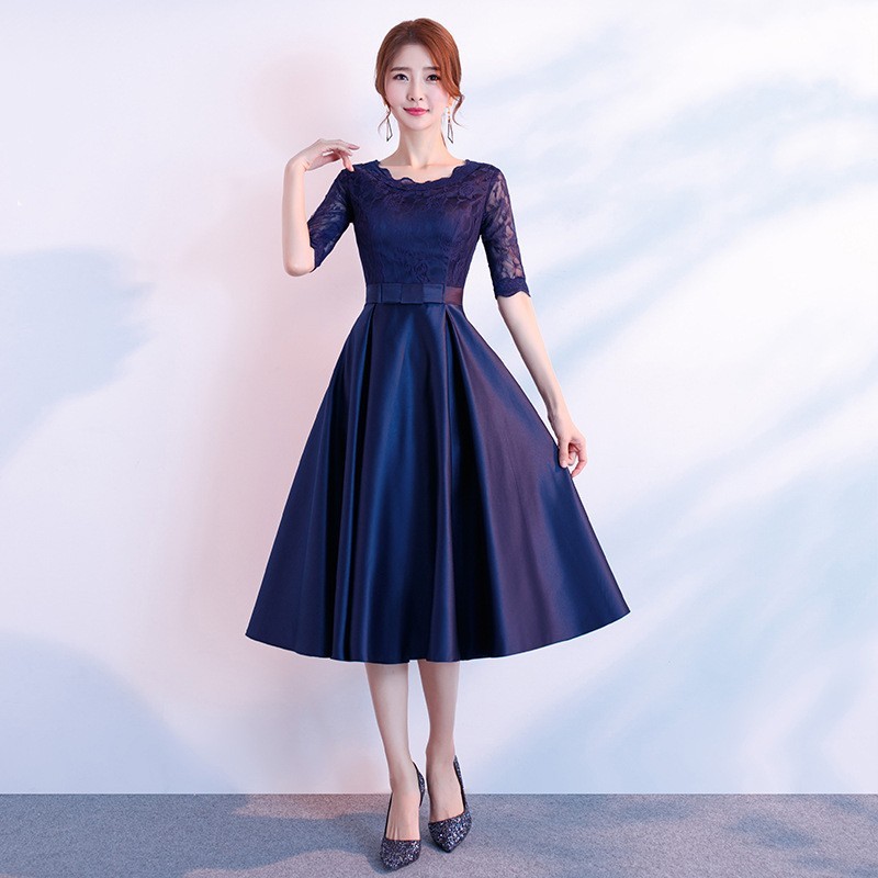 The End Elegant Long Sleeve Thin Company Annual Meeting Black Dress Dress Long Section - Image 6
