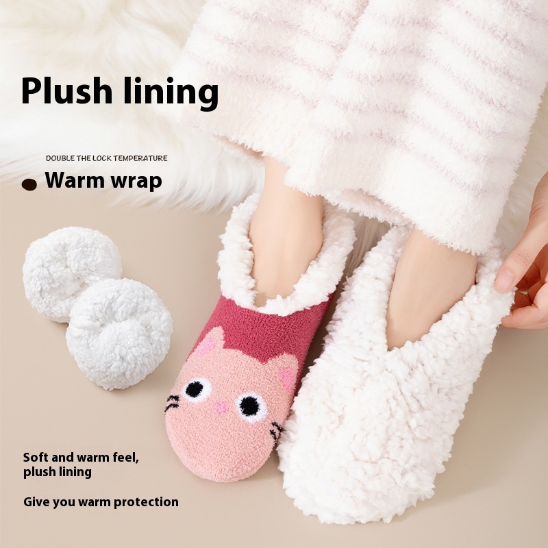 Thickened Room Socks Indoor Non-slip Silicone Lambswool Socks - Image 2