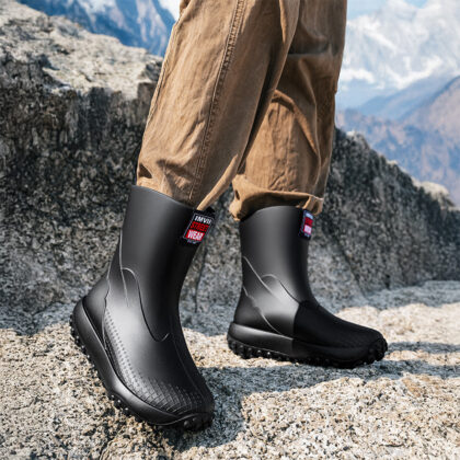 Mid And Low Tube Men's Rain Boots Outdoor Non-slip Waterproof Shoes