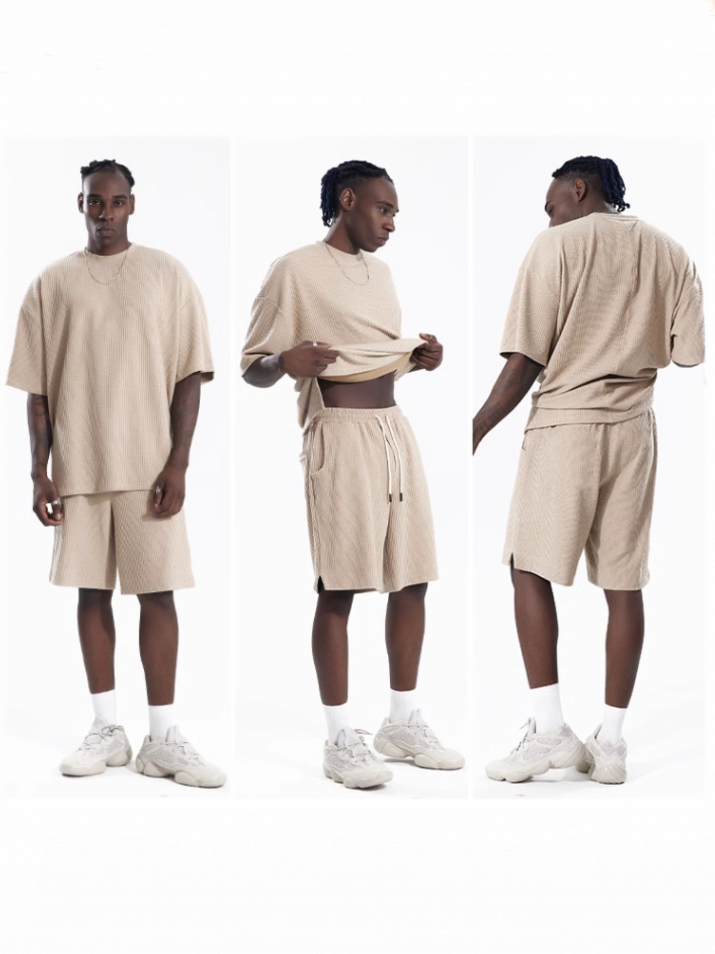 Men's Loose Short Sleeve Suit Sports Casual Texture Suit — изображение 6