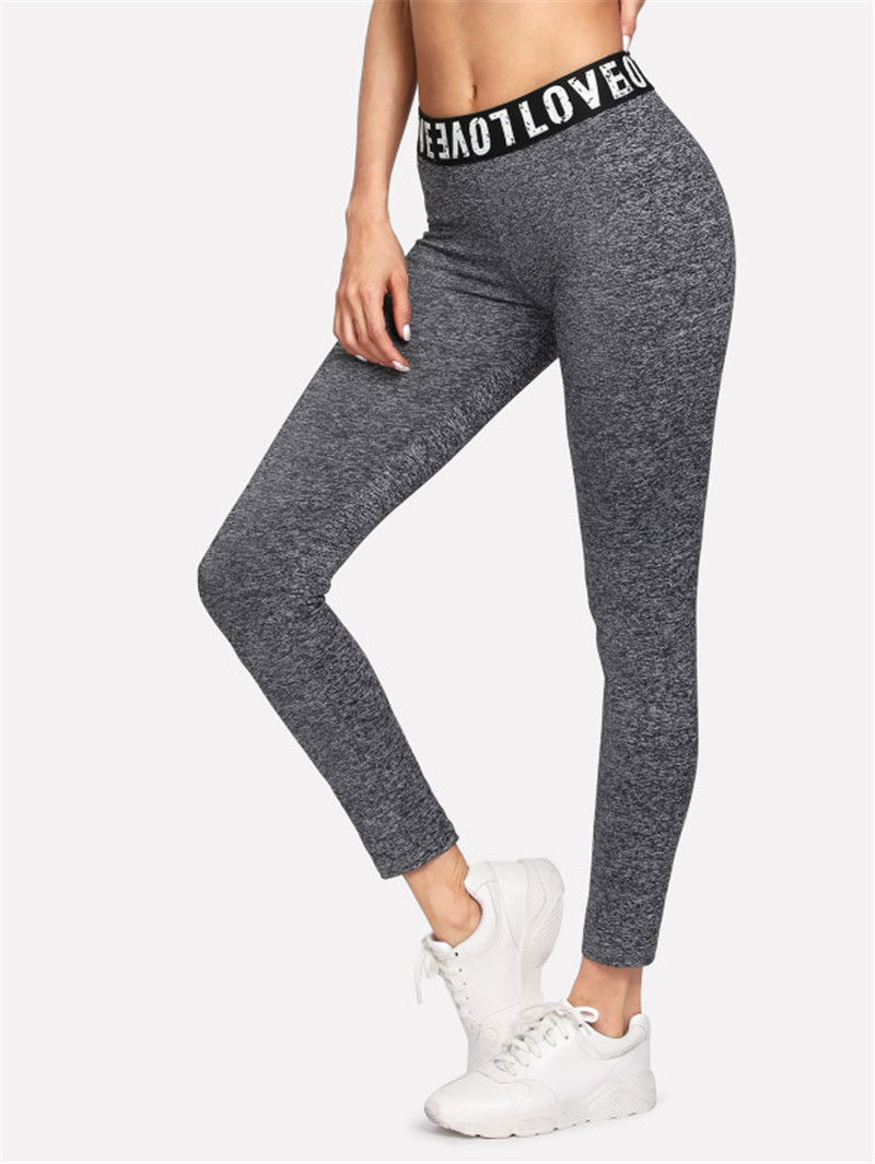 LOVE Elastic Waist Basic Yoga Pants — изображение 3
