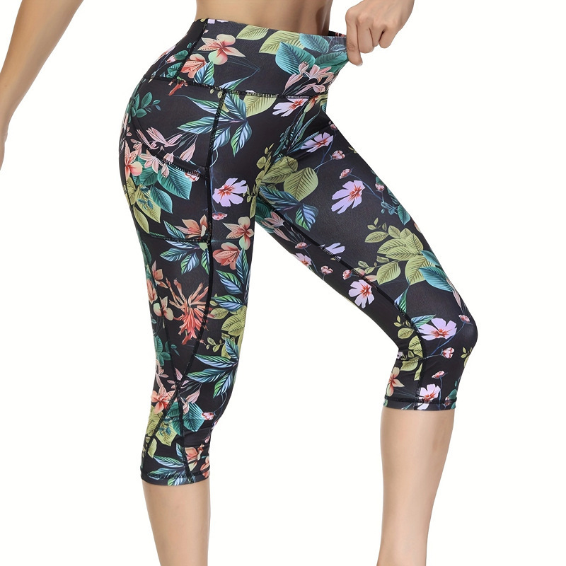 Cropped Pants Yoga Clothes Leggings Printed Fitness Pants — изображение 8