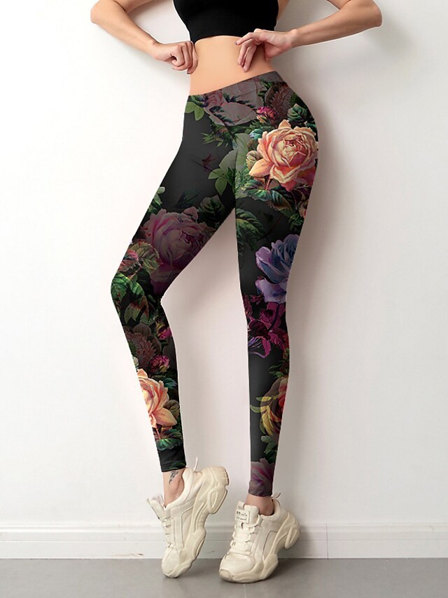 Positioning Flower Bottoming Sports Yoga Pants - Image 2