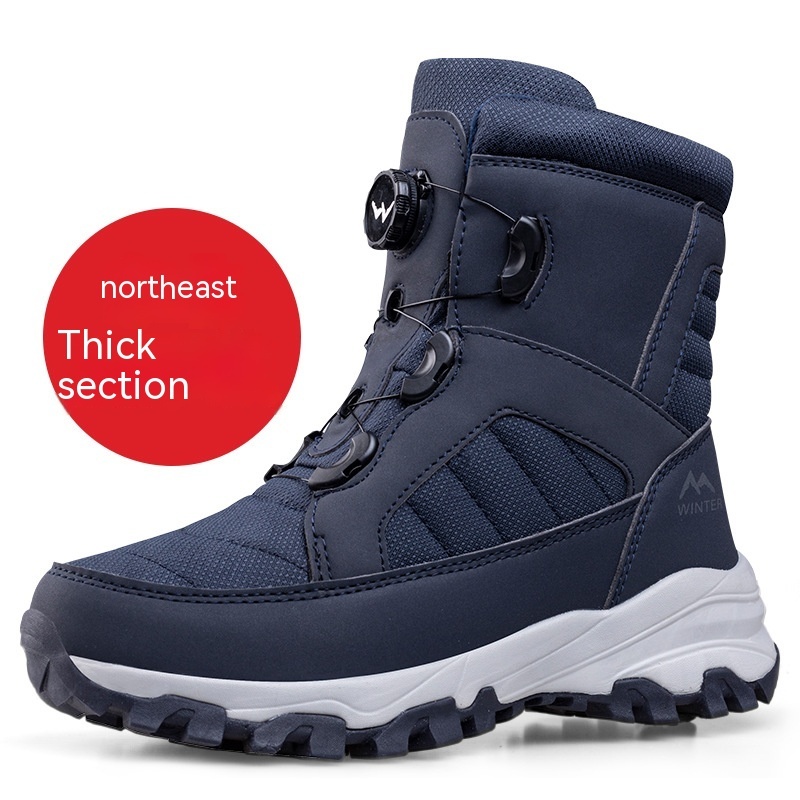 Men's Button Snow Boots Fleece-lined Thickened Women - Image 7