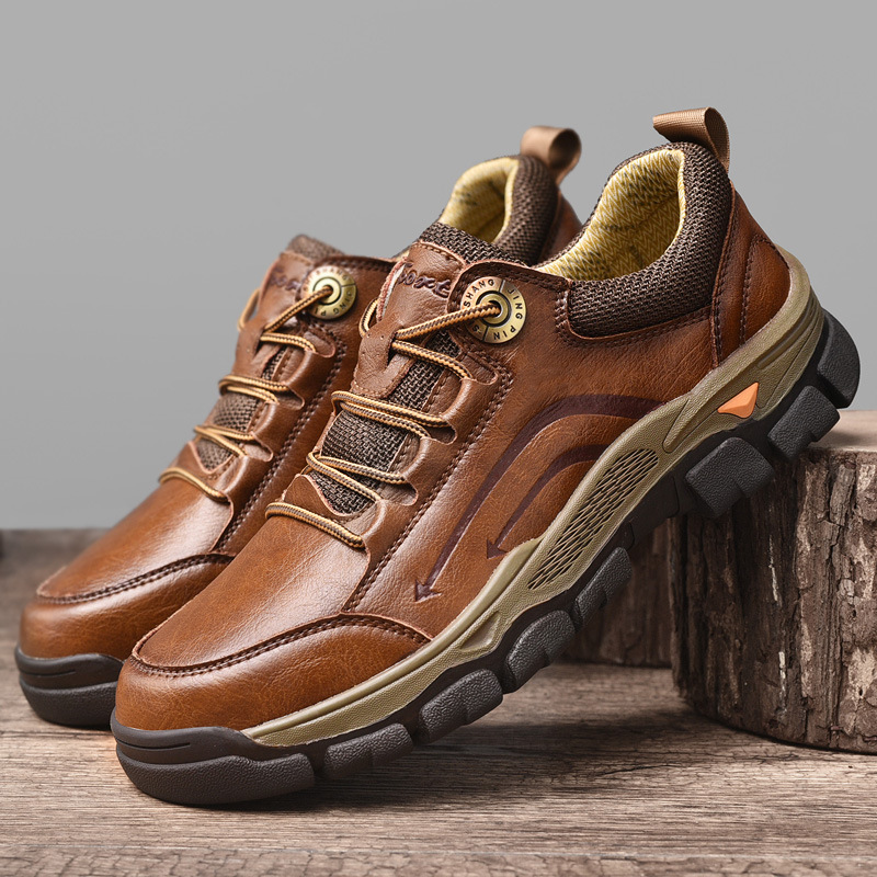 Lace-up Bull-toe Shoes Hiking Shoes Low-top Casual Work Shoes - Image 6