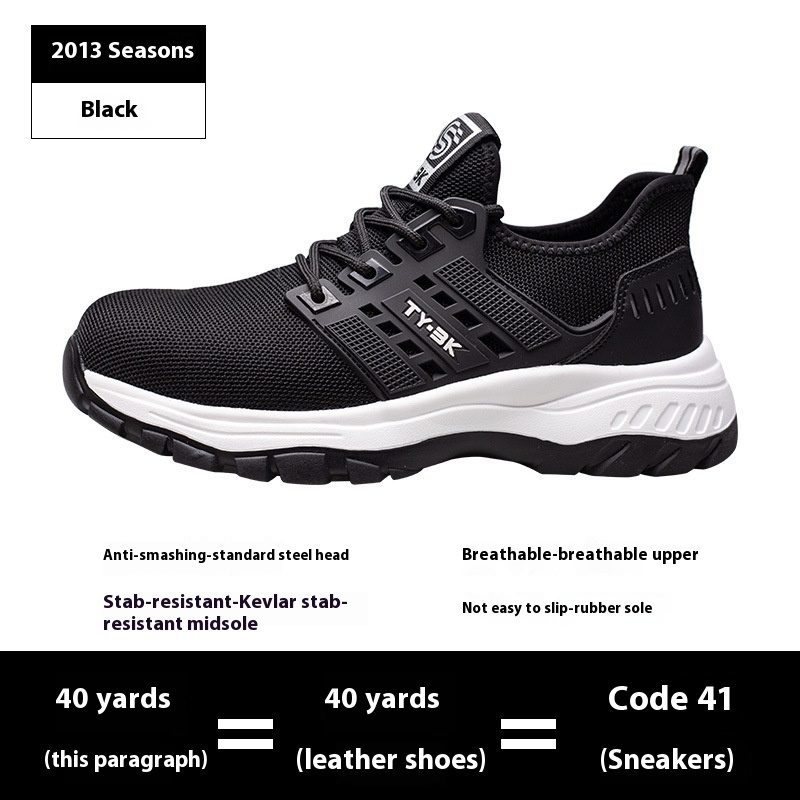 Men's Flyknit Safety Shoes Anti-smashing Breathable - Image 4