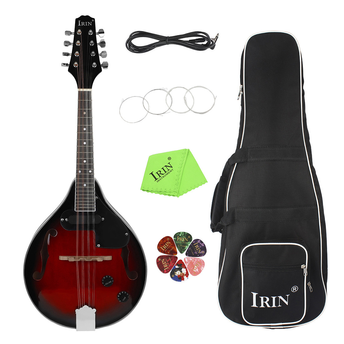 Red Black Edge Electric Sound Mandolin Guitar Eight Strings Piano - Image 2