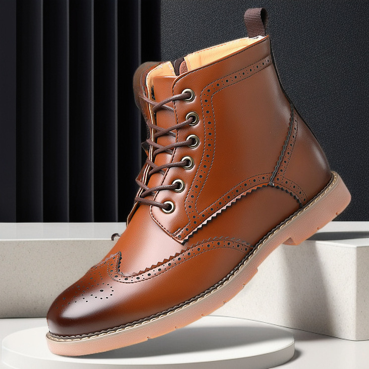 Men's High-top Business Casual Leather Shoes British Martin Boots — изображение 2