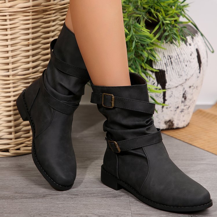Fashion Plus Size Mid Short Boots Women - Image 3
