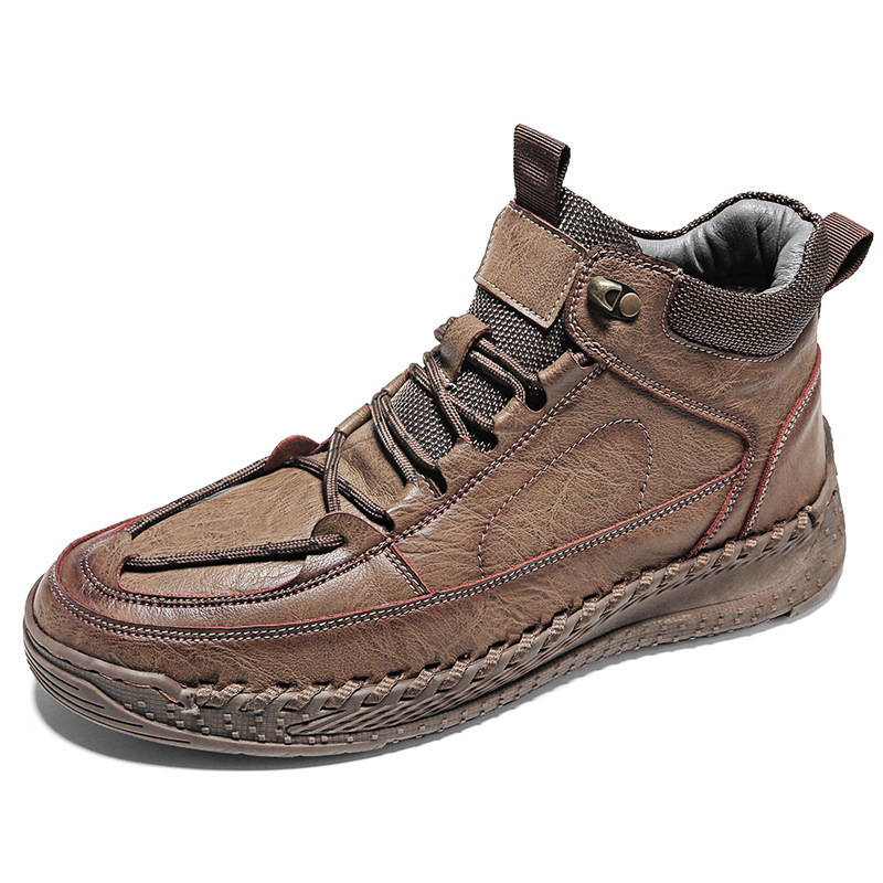 High-end Leather Martin Boots Men's Versatile High-top Shoes - Image 7