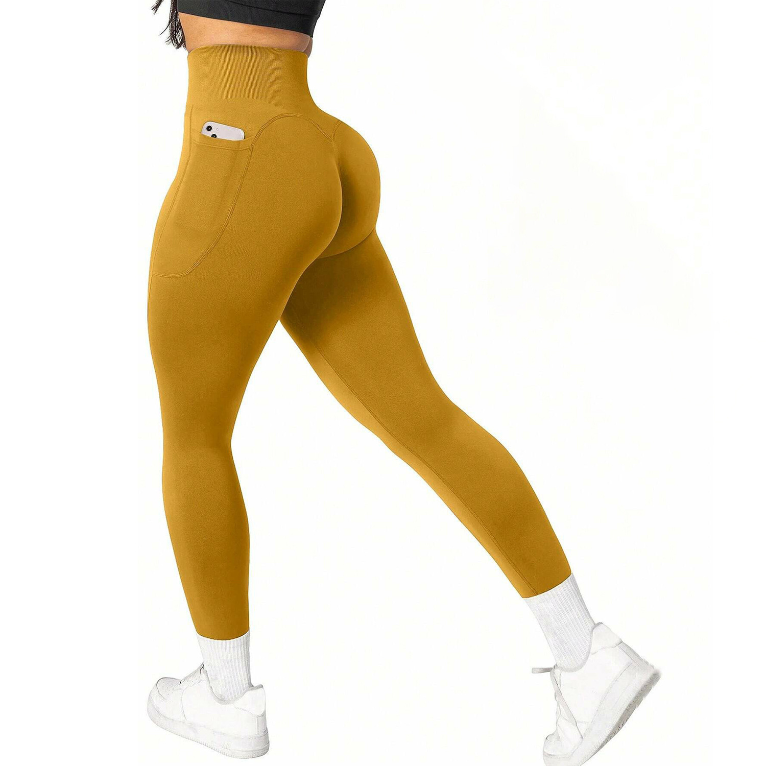Solid Color Yoga Pants Nude Feel Hip Yoga Trousers - Image 7