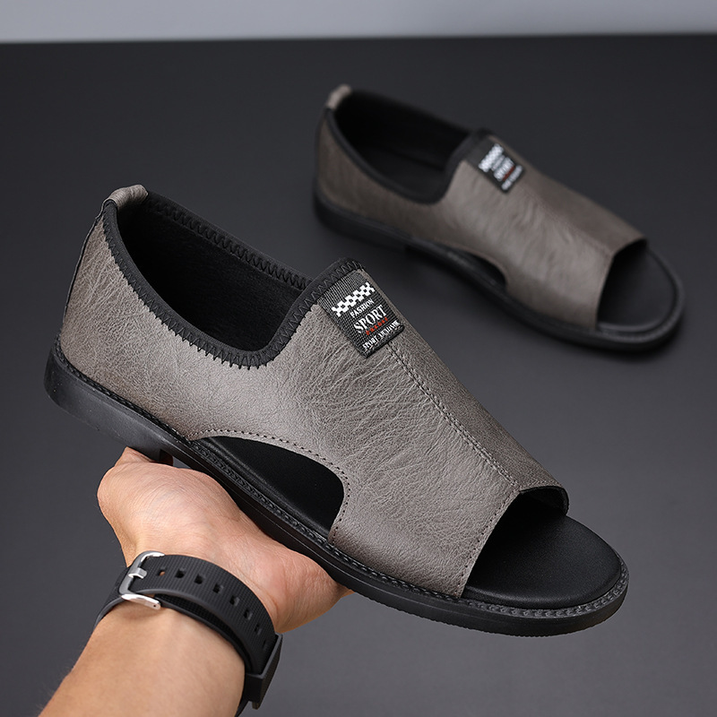 Roman Casual Sandals Soft Leather Non-slip Men - Image 6