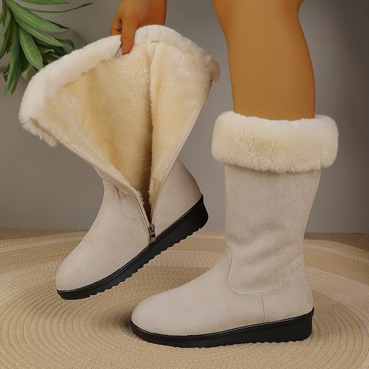 Fleece-lined Thickened Mid-calf Versatile Snow Boots