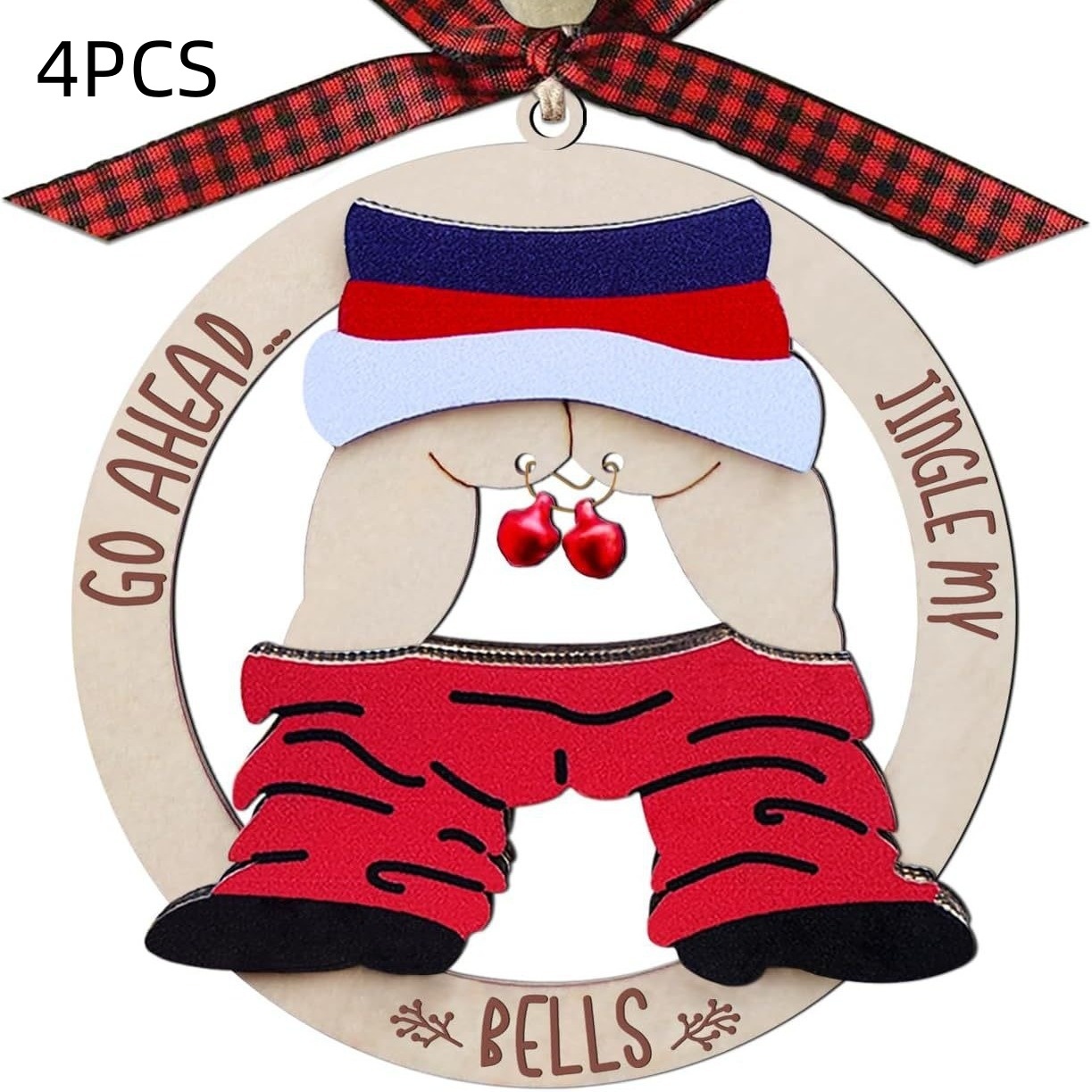 Christmas Gift Pendant Bell Wooden Hanging Decoration Pendant — изображение 8