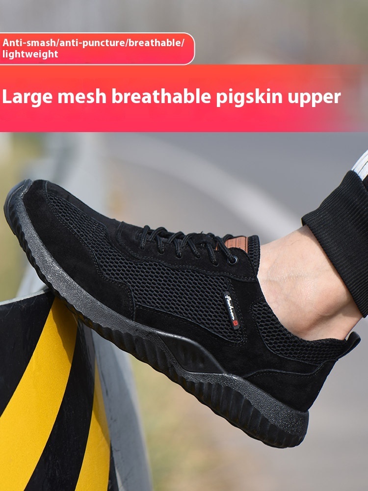 Flyknit Protective Shoes Breathable Mesh Anti-smashing And Anti-penetration Safety Protection - Image 5