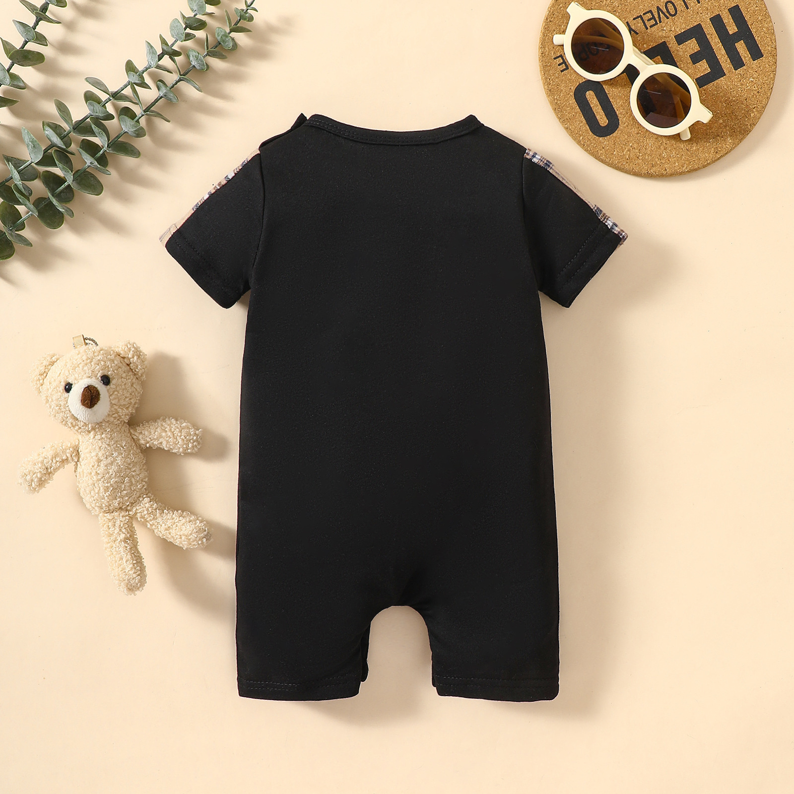 Letter Embroidery Cute Baby Onesie - Image 4