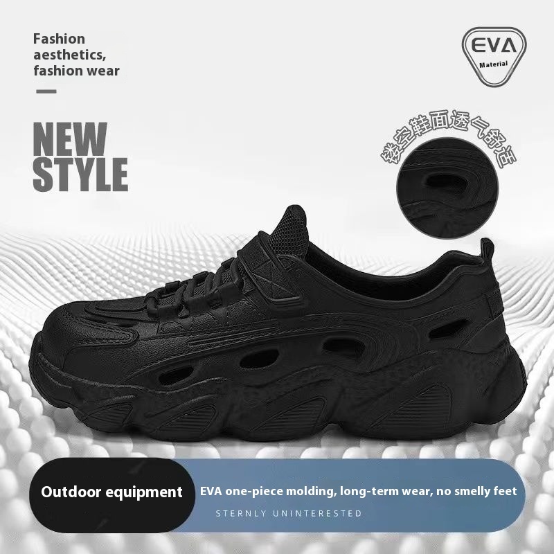 Men's Hole Shoes Thick-soled Beach Fishing Sandals - Image 3