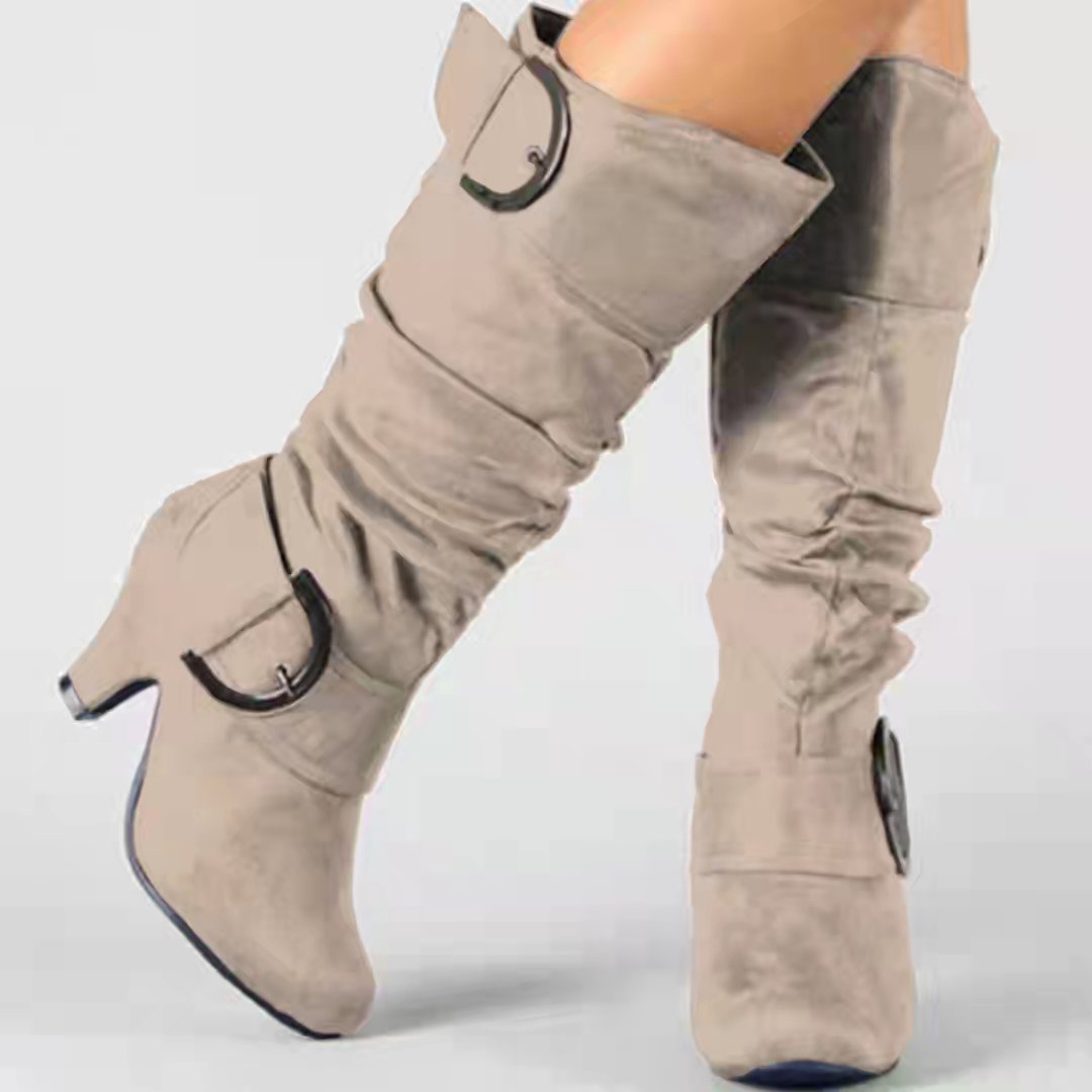 Fashion Brushed Velvet Spring And Autumn Women's Boots - Image 8