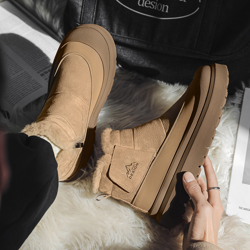 Fleece-lined Thick Casual All-Match Platform Non-slip Snow Boots Trendy Shoes — изображение 2