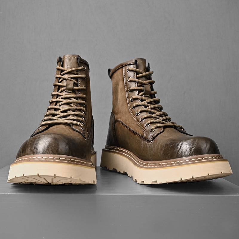 Trend Men's High-top British Style Working Boots - Image 3