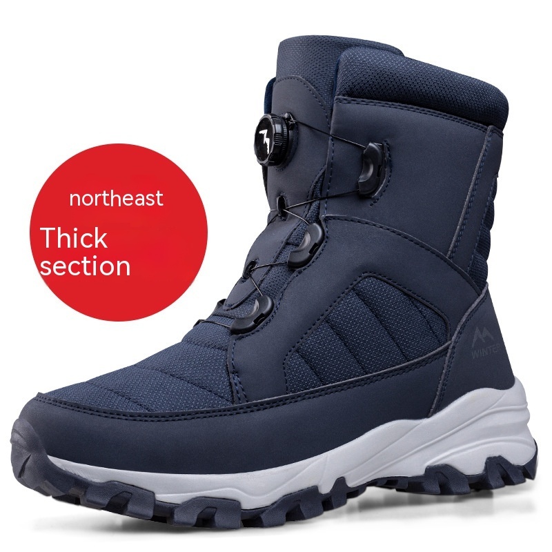 Men's Button Snow Boots Fleece-lined Thickened Women - Image 4
