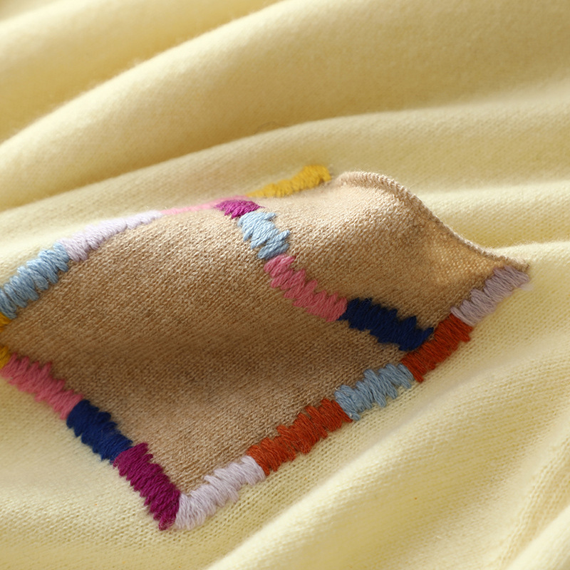 Crew Neck Bottoming Shirt Sweater Embroidery — изображение 5