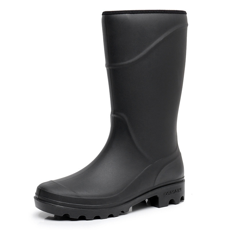 Mid-High Tube Rain Boots Men's Construction Site Protective Shoes Waterproof Non-slip - Image 7