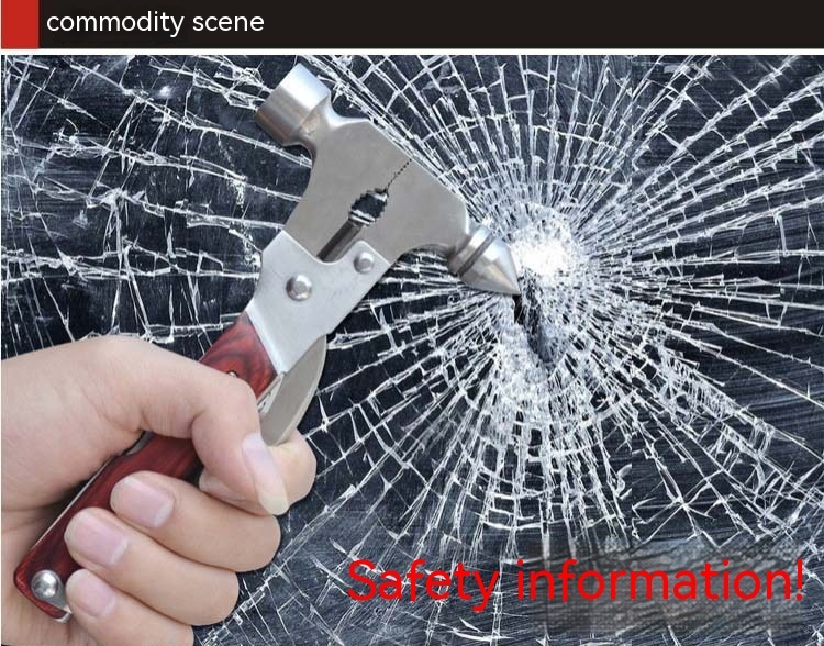 Multi-functional 16-in-1 Car Safety Hammer Broken Window Emergency Escape - Image 4