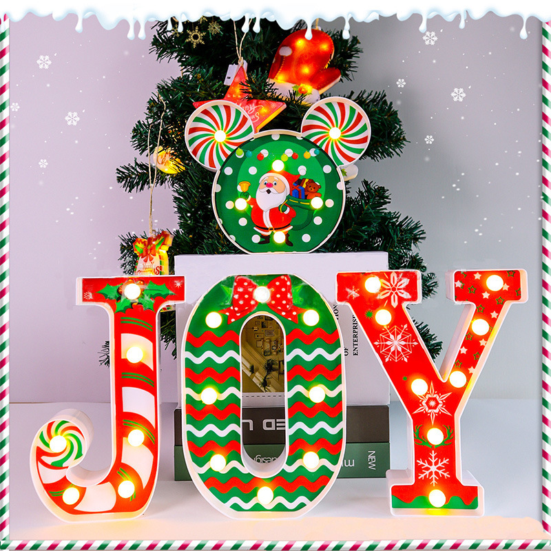 Merry Christmas Letter Light JOY Decorative Letters Decoration Christmas Home Party Desktop Ambience Light - Image 3