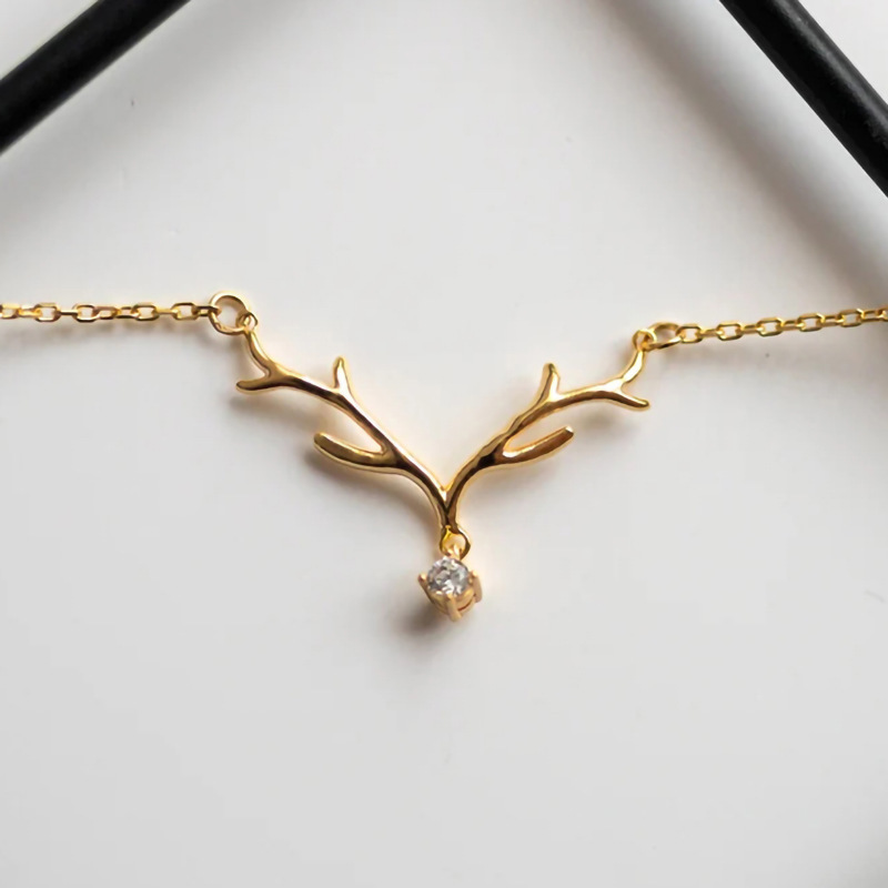 Simple Large Antlers Pendant Necklace - Image 2