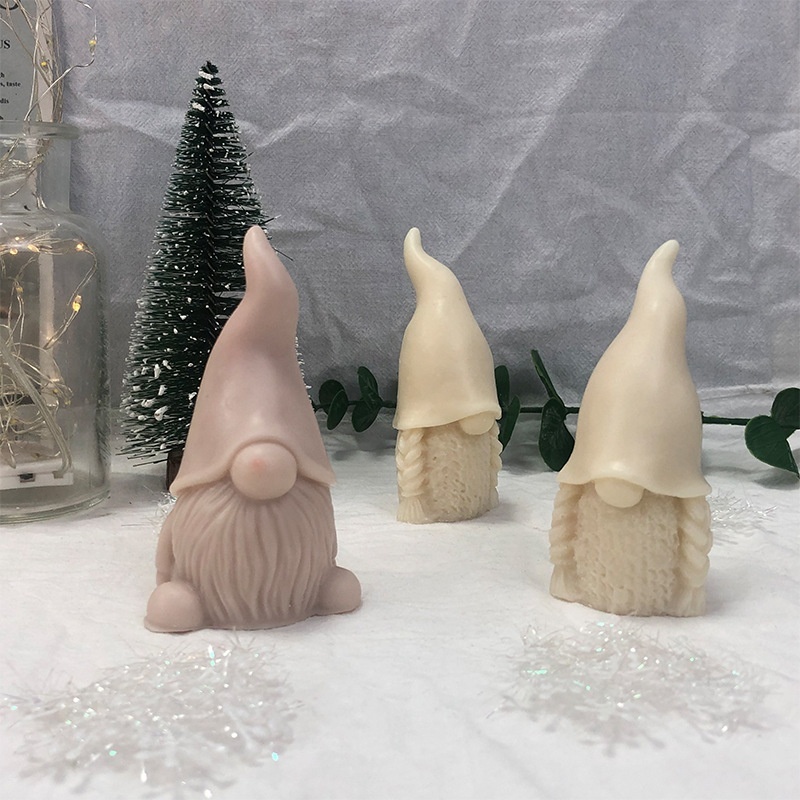 3D Faceless Santa Claus Aromatherapy Candle Silicone Mold Diy Diffuse Plaster Decoration Christmas Candle Mould - Image 2