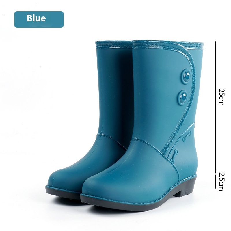 Women's Rain Boots Fleece-lined Fashion Mid-calf Waterproof - Image 9