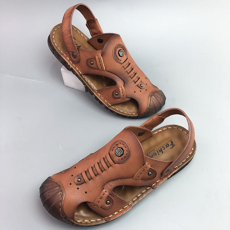 Men's Breathable Casual Genuine Leather Beach Shoes Oxford Sole Shoes - Image 3