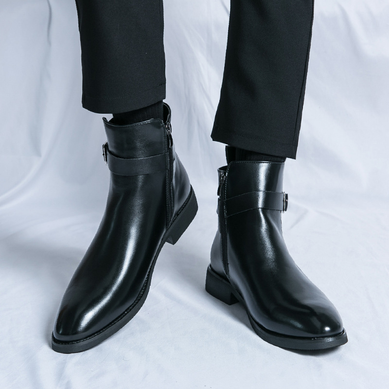 High-top British Fall Winter Men Western Boots Men - Image 3