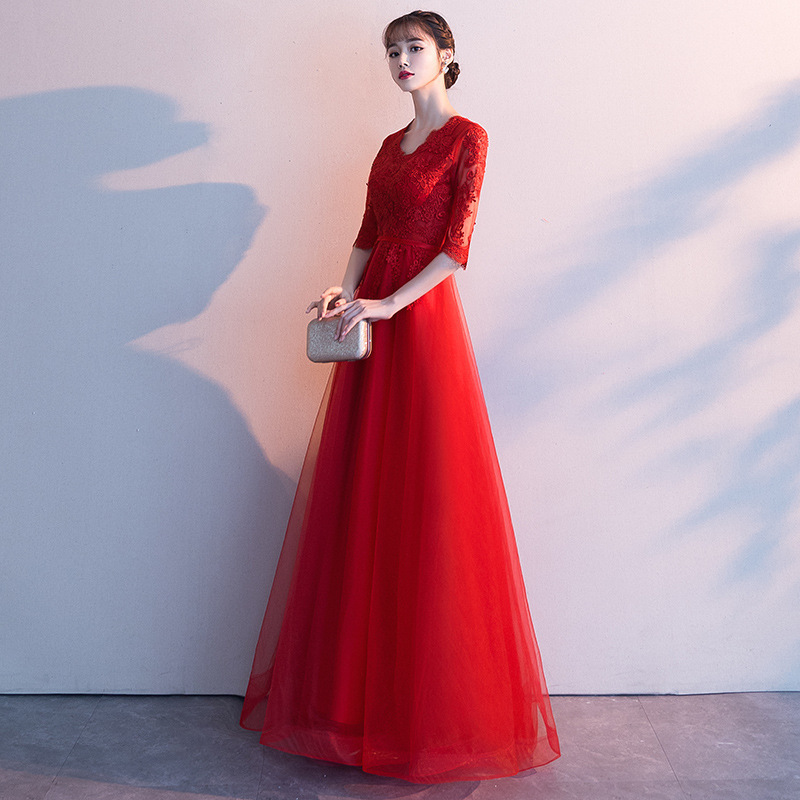 Banquet Elegant Long Black Ladies Annual Meeting Dress – Bild 7