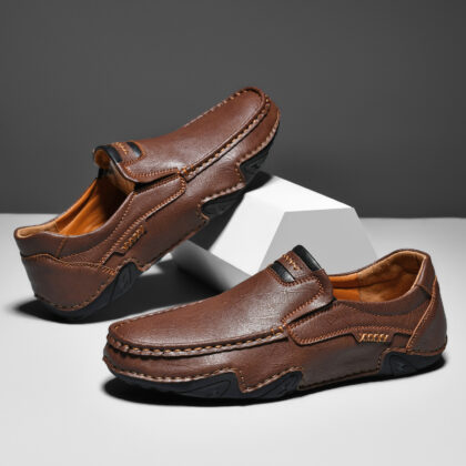 Outdoor Casual Shoes Slip-on Flat Leather Shoes