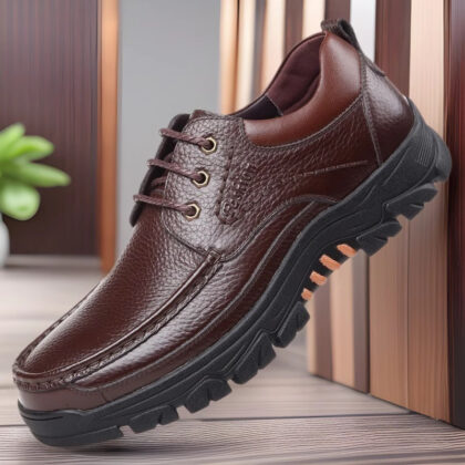Casual Leather Shoes Men's Summer Breathable Non-stinky Feet Work Shoes