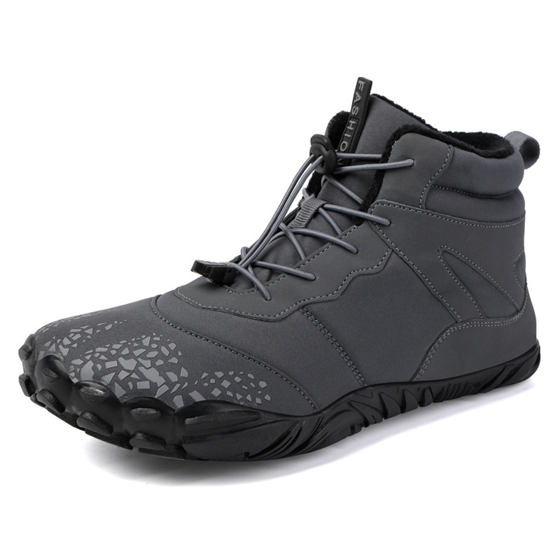 Winter Fleece-lined Waterproof Cotton-padded Shoes Five-finger Snow Boots - Image 4