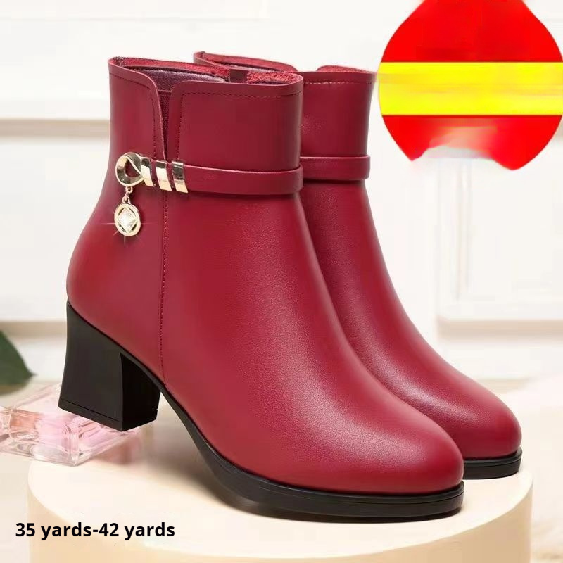 Velvet Thermal Non-slip Middle-aged And Elderly Female Boots - Image 2
