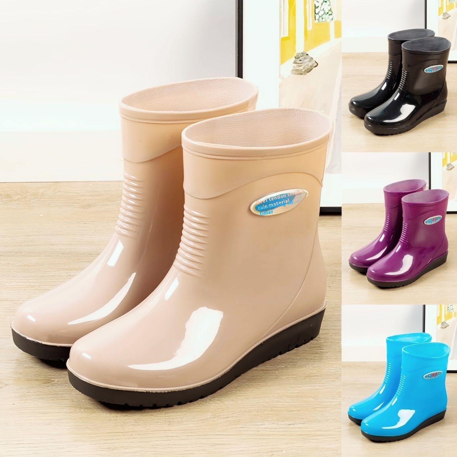 Women's Casual Rain Boots Middle Tube Non-slip - Image 3