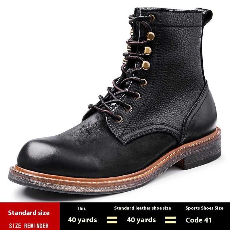 Spring And Autumn Retro Antique Thickened Martin Boots - Image 6