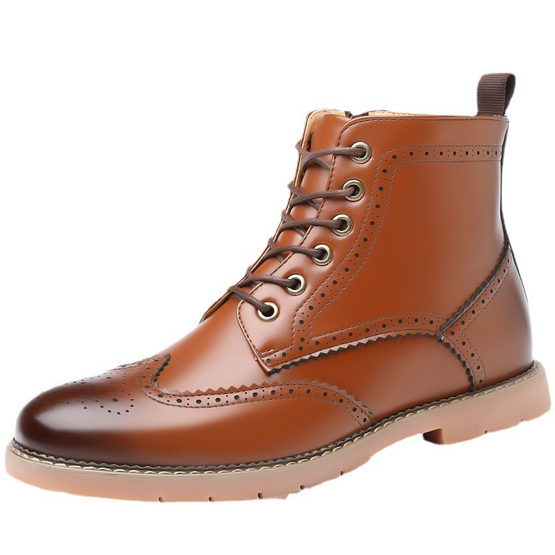 Men's High-top Business Casual Leather Shoes British Martin Boots — изображение 5