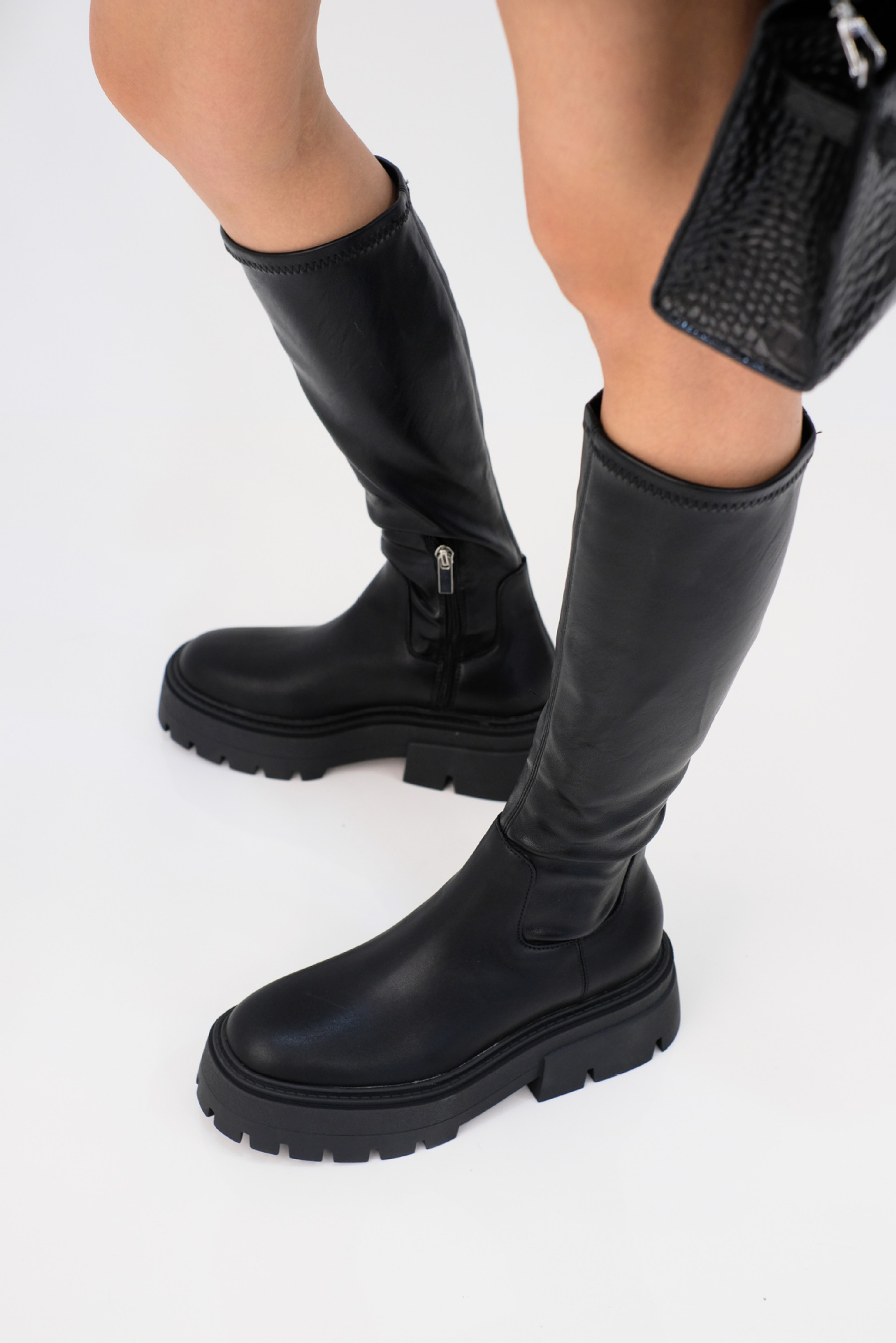 Autumn And Winter Horse Knight Boots High Leg Boot Thick Bottom Female Stretch Boots - Image 5