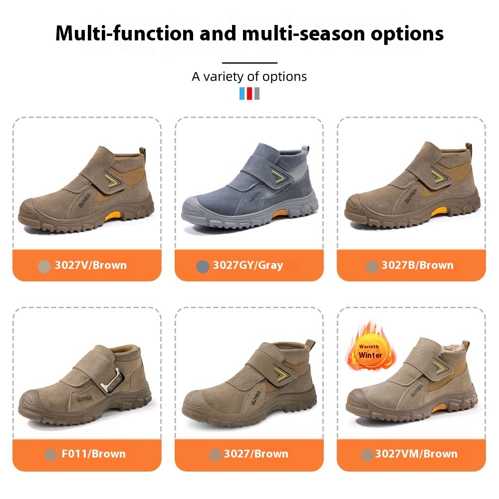 Fireproof Flower Safety Wear-resistant Steel Toe Cap Felt Buckle Welder Shoes – Bild 3