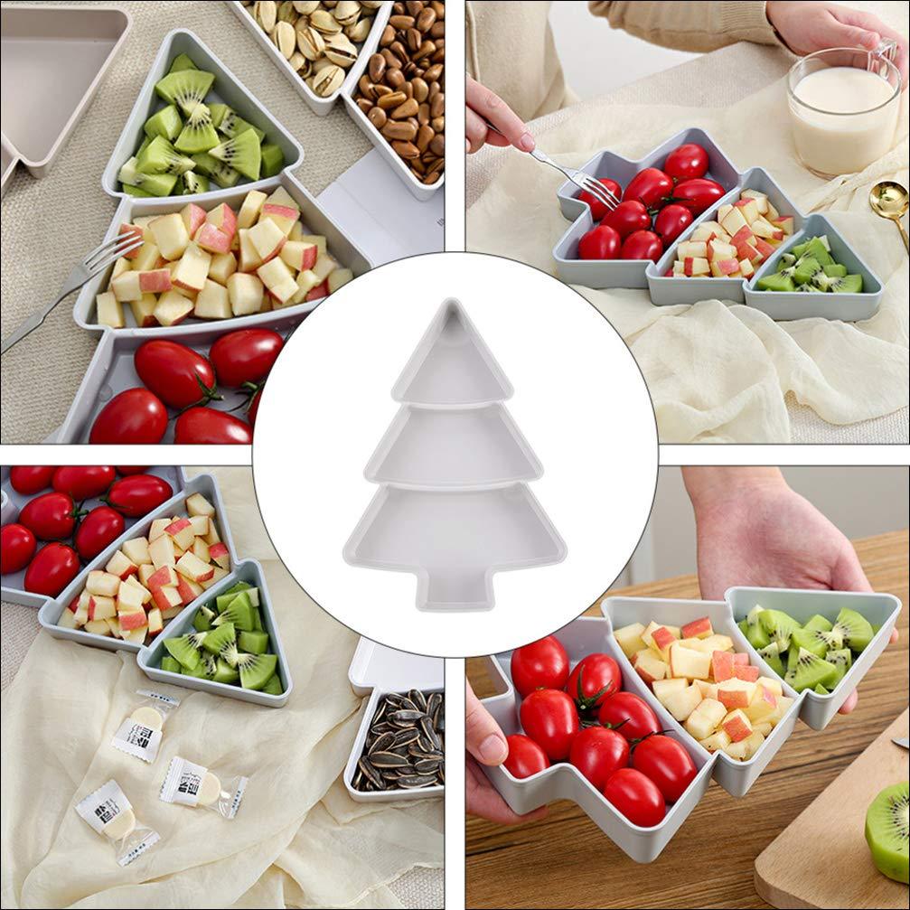 Christmas Tree Shaped Fruit Platter Creative Plates Storage Box Dried Fruit Snack Plates Divided Candy Dessert Plate Container - Image 5